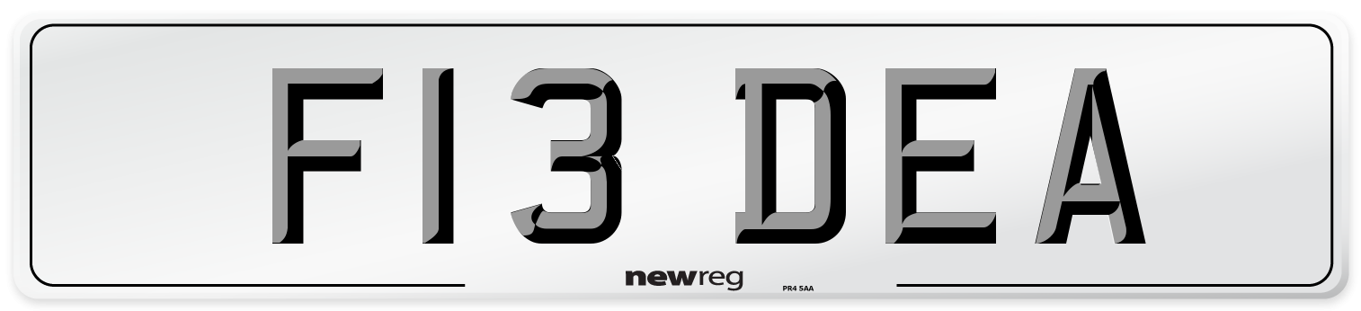 F13 DEA Number Plate from New Reg